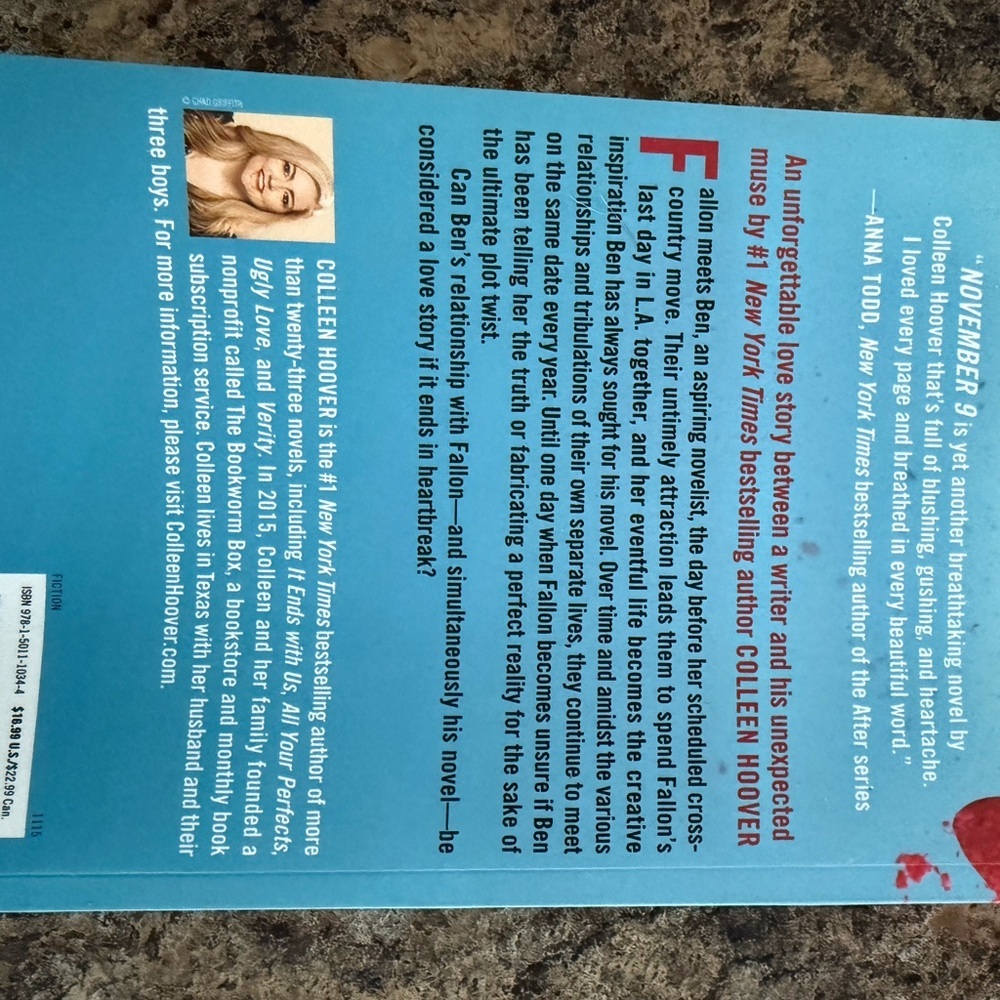 'November 9' Paperback - Blue and Red Cover - Picture 4 of 4